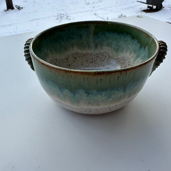 #1152 CERAMIC BOWL 5 ¾”D X 3”T  EARTH TONES SEE PHOTOS - Picture 12 of 12